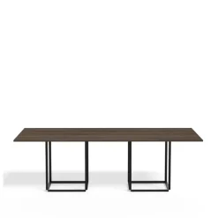 Table à manger rectangulaire Florence, walnut, structure noire