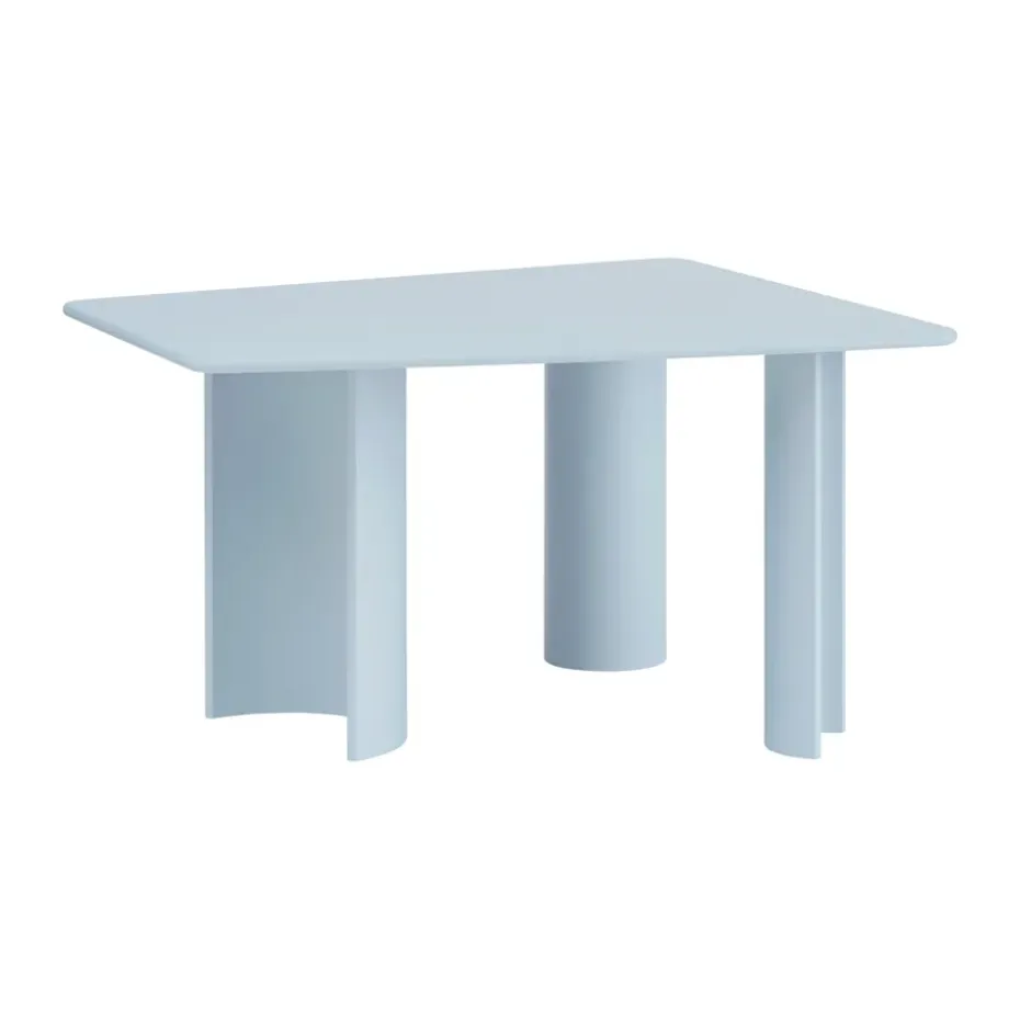 Table à manger Re-norm, Bleu clair, 130x120 cm
