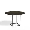 Table à manger ronde Florence, smoked oak, ø 120 cm, structure noire
