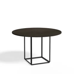 Table à manger ronde Florence, smoked oak, ø 120 cm, structure noire