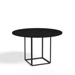 Table à manger ronde Florence, Black ash-ø 120 cm-structure noire