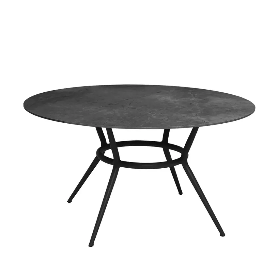 Table à manger ronde Joy, Fossil black-lave grise Ø144 cm