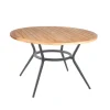 Table à manger ronde Joy, Teck-Light grey Ø120 cm