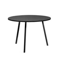Table à manger ronde Loop Stand, Black linoleum-black, Ø105 cm