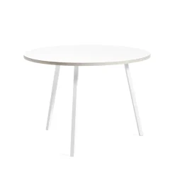 Table à manger ronde Loop Stand, White laminate-white, Ø105 cm
