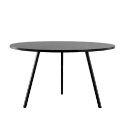 Table à manger ronde Loop Stand, Black linoleum-black, Ø120 cm