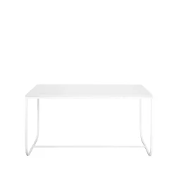 Table à manger Tati, marbre carrara, 140, support white