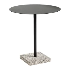 Table à manger Terrazzo Ø70 cm, Grey terrazzo-anthracite