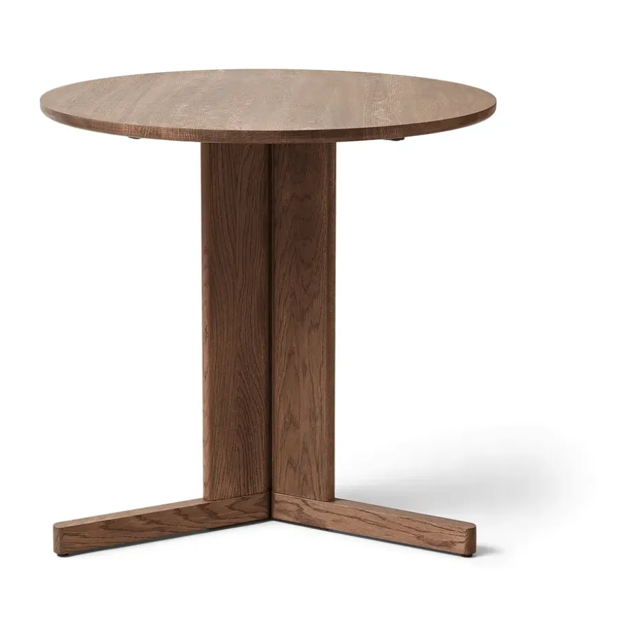 Table à manger Trefoil Ø75 cm, Chêne fumé