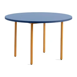 Table à manger Two-Colour Ø120 cm, Ochre-blue