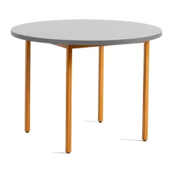 Table à manger Two-Colour Ø105 cm, Ochre-light grey