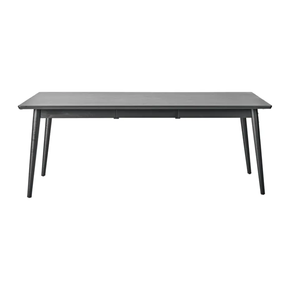 Table à manger VIOR 90x200 cm, Chêne laqué noir