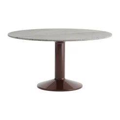Table à pied central Midst, Marbre gris-dark red, Ø140 cm