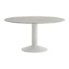Table à pied central Midst, Grey marble-grey, Ø140 cm