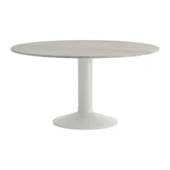 Table à pied central Midst, Grey marble-grey, Ø140 cm