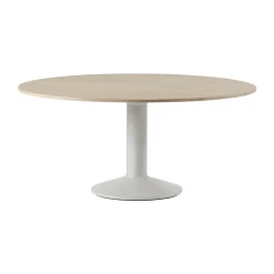 Table à pied central Midst, Oiled oak-grey, Ø160 cm