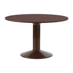Table à pied central Midst, Dark red linoleum-dark red, Ø120 cm