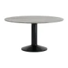 Table à pied central Midst, Marbre gris-black, Ø140 cm