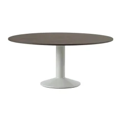 Table à pied central Midst, Dark oiled oak-grey, Ø160 cm