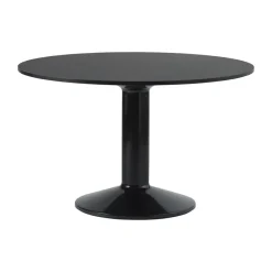 Table à pied central Midst, Black linoleum-black, Ø120 cm