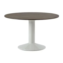 Table à pied central Midst, Dark oiled oak-grey, Ø120 cm