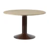 Table à pied central Midst, Oiled oak-dark red, Ø120 cm