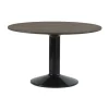 Table à pied central Midst, Dark oiled oak-black, Ø120 cm