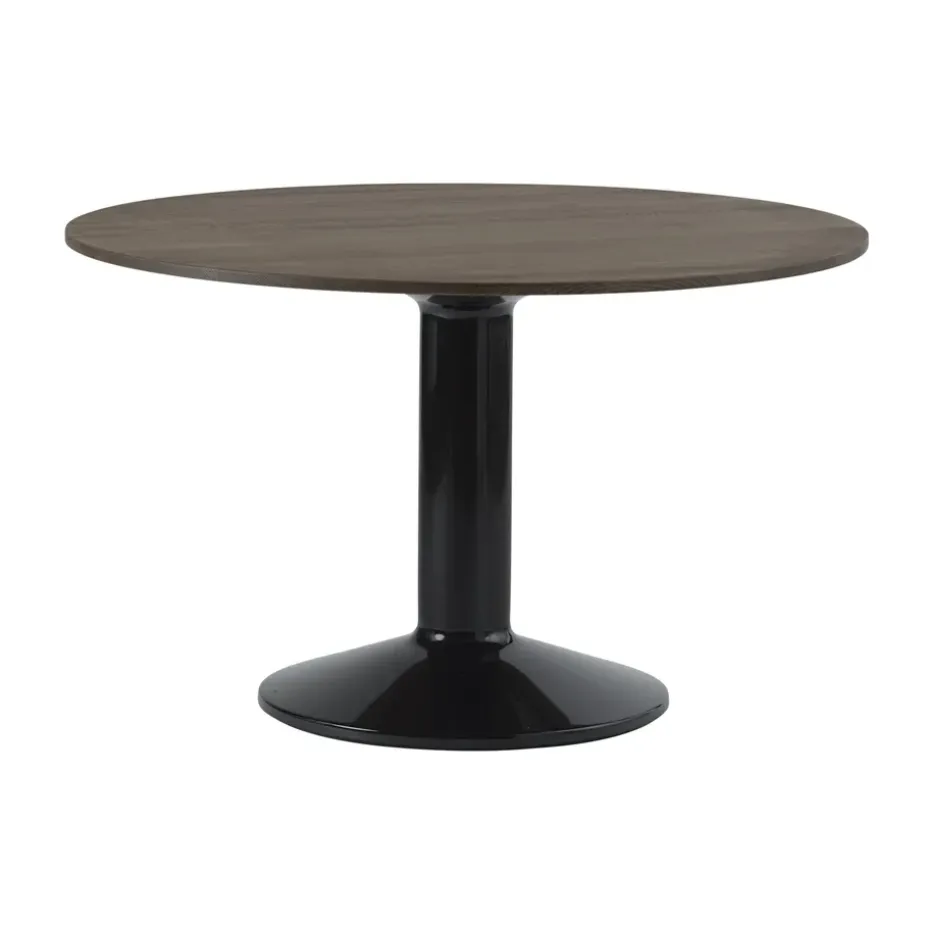 Table à pied central Midst, Dark oiled oak-black, Ø120 cm