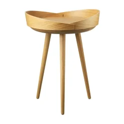 Table à plateau D106 Bakkedal Ø38 cm, Oak nature lacquered