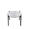 Table à plateau simple, marbre blanc, support noir