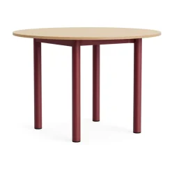 Table Annex Round, Laiton laqué Barn Red Aluminium, Ø110 cm