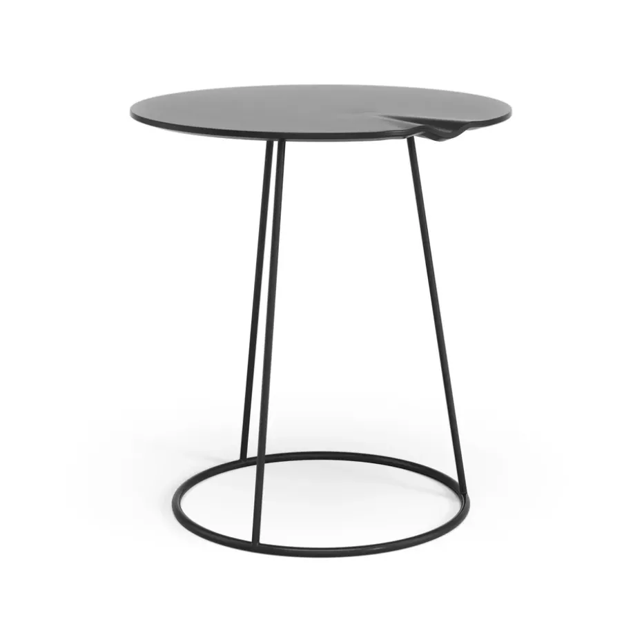 Table avec relief Breeze Ø46 cm, Noir