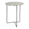 Table 6B, Chêne laqué blanc - pieds galvanisés, Ø60 cm