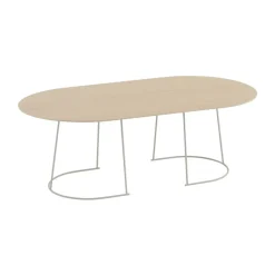 Table basse Airy, grand, Placage chêne laqué - off white