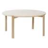 Table basse Anton Ø90 cm, Chêne pigmenté blanc