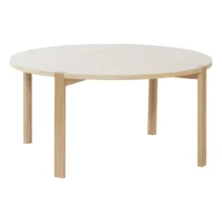 Table basse Anton Ø90 cm, Chêne pigmenté blanc