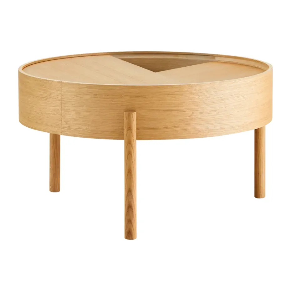 Table basse Arc Ø66 cm, Chêne huilé