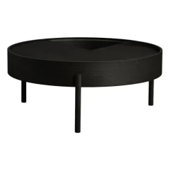 Table basse Arc Ø89 cm, Frêne teinté noir