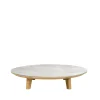 Table basse Aspect, Fossil grey-teak, cermaic