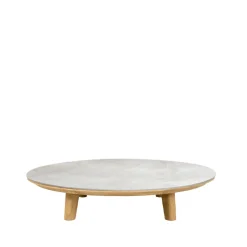Table basse Aspect, Fossil grey-teak, cermaic