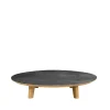 Table basse Aspect, Fossil black-teak, ceramic
