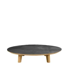 Table basse Aspect, Fossil black-teak, ceramic