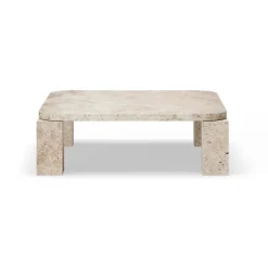 Table basse Atlas 82x82 cm, Unfilled Travertine