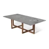 Table basse Big Ninety 70x140 cm, dessous en chêne fumé, Marbre gris