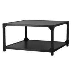 Table Basse Bleck 75x75 cm placage, Hêtre - teinture noire