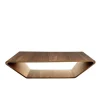 Table basse Brasilia, noyer laqué naturel, 120x120 cm