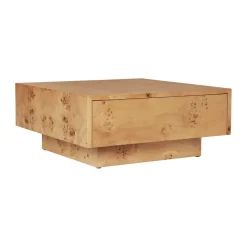 Table basse Burl storage 70x70 cm, Natural