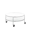 Table basse Chicago III, Stratifié blanc-chrome