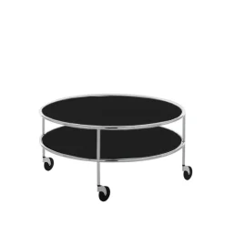 Table basse Chicago III, Stratifié noir-chrome