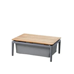 Table basse Conic avec rangement, Light grey, teak